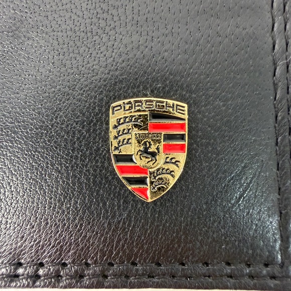 Porsche Design Black Leather Bifold Wallet RFID Blocking Crest Logo Men’s - Picture 9 of 12